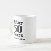 Mug cinquantième Anniversaire (drôle) (Devant gauche)