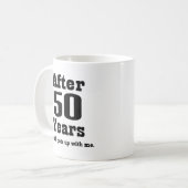 Mug cinquantième Anniversaire (drôle) (Devant gauche)