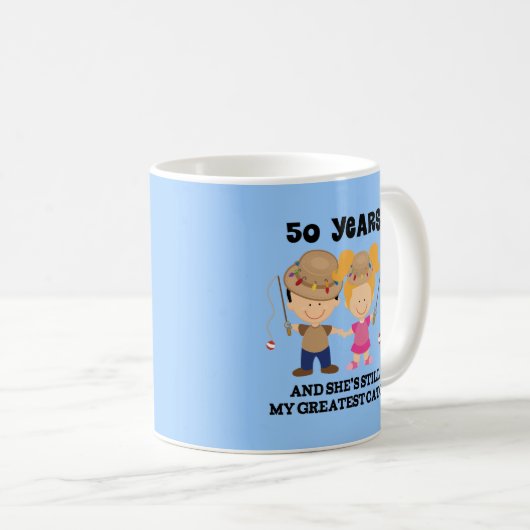 Mug cinquantième Cadeau d'anniversaire de mariage pour (Devant droit)