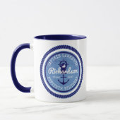 Mug cinquantième Capitaine Nautical Rope Anchor Helm (Gauche)