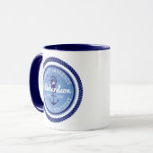 Mug cinquantième Capitaine Nautical Rope Anchor Helm (Devant gauche)
