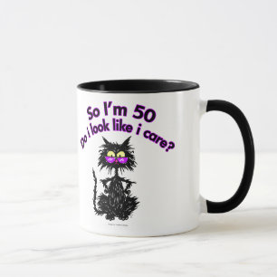 Mug cinquantième Chat d'anniversaire