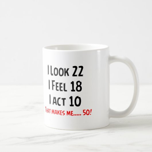 Mug Cinquantième conception unique drôle (Droite)