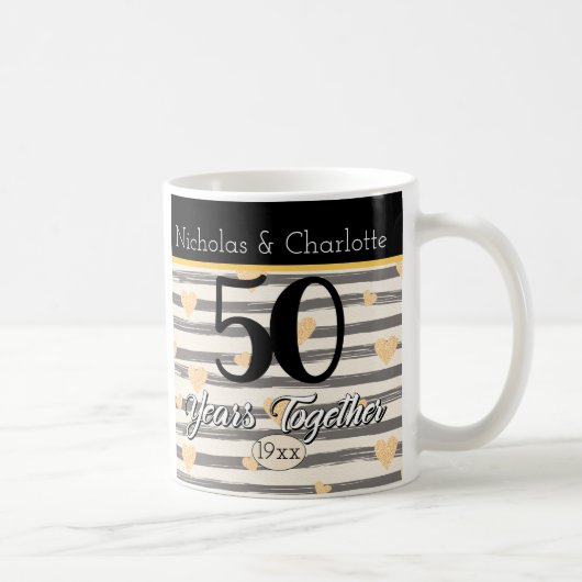 Mug cinquantième Coutume d'anniversaire de mariage (Droite)