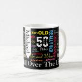 Mug cinquantième Joyeux anniversaire dans un style de (Devant droit)