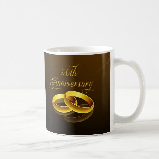 Mug cinquantième Manuscrit d'or de l'anniversaire | (Droite)