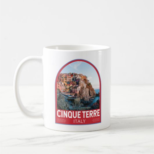 Mug Cinque Terre Italie Aquarelle Vintage (Gauche)