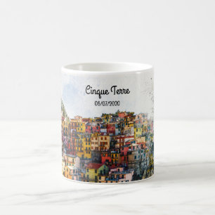 Mug Cinque Terre Liguria Italy scene summer watercolor