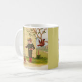 Mug circa 1900 alimentant les poulets (Devant gauche)