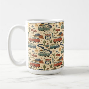 Mug Circuit 66 Voyage Rétro Fourgon Américain