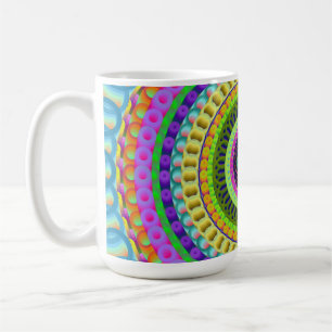 Mug circulaire en mandala géométrique colorée