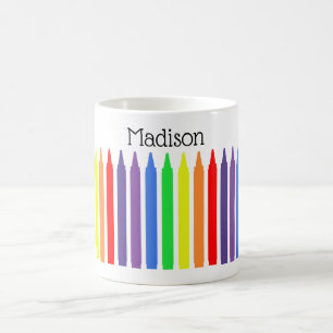 Mug Cire crayons dans des couleurs amusantes arc-en-ci