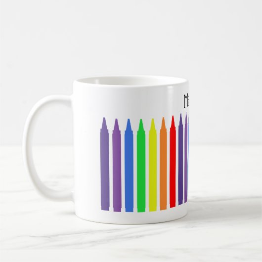 Mug Cire crayons dans des couleurs amusantes arc-en-ci (Gauche)