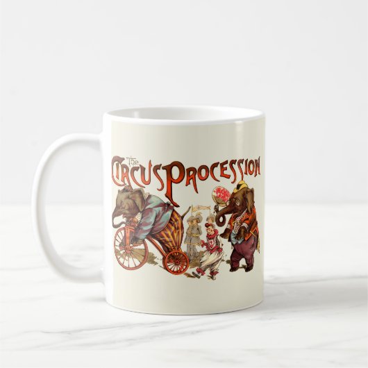 Mug Cirque Procession Eléphant Art antique (Gauche)