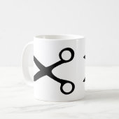 Mug ciseaux de coiffeur noir (Devant gauche)
