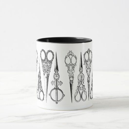 Mug ciseaux de coiffure victorienne élégante couture (Centre)