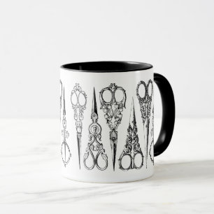 Mug ciseaux de coiffure victorienne élégante couture