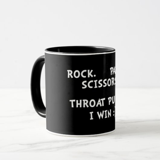 Mug Ciseaux de papier roche perforés (Devant gauche)