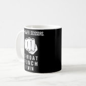 Mug Ciseaux de papier roche Throat Punch Je gagne (Devant gauche)