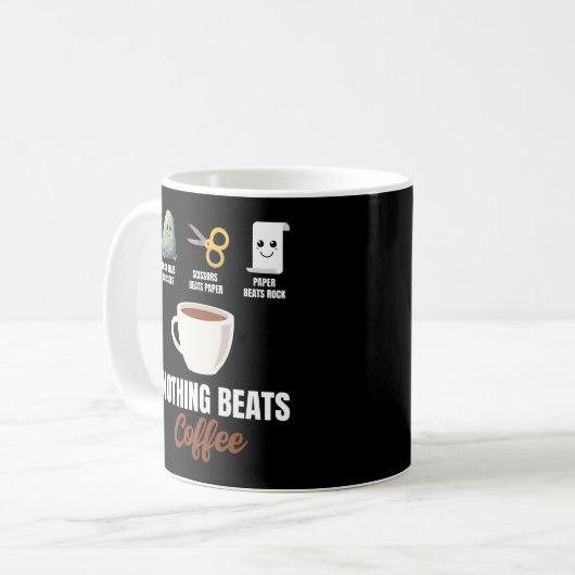Mug Ciseaux de papier rocher Rien ne bat le café (Devant gauche)