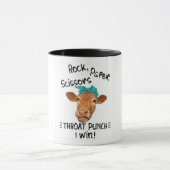 Mug Ciseaux de papier rock amusant perforé/vache (Centre)