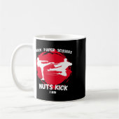 Mug Ciseaux de papier rock noix coup de pied Win Funny (Gauche)