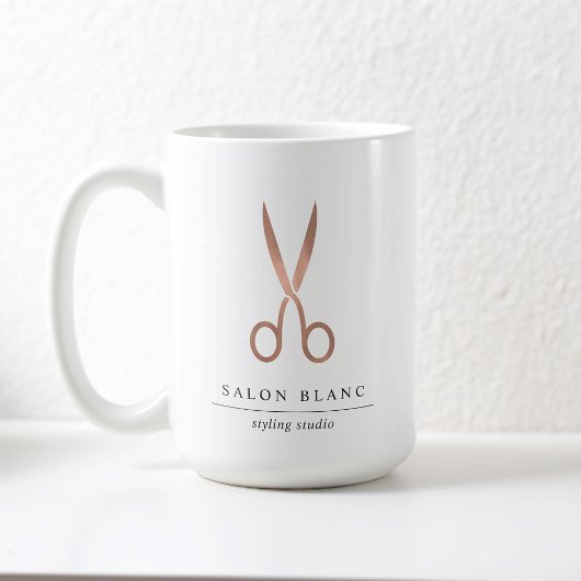 Mug Ciseaux d'or Rose| Poignard de stylo de salon de c