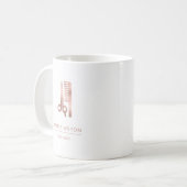 Mug Ciseaux et Peigne Rose Gold Coiffeur Chic (Devant gauche)