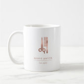 Mug Ciseaux et Peigne Rose Gold Coiffeur Chic (Gauche)