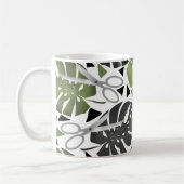 Mug ciseaux feuilles de monstera impression tropicale (Gauche)
