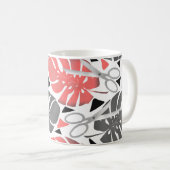 Mug ciseaux feuilles de monstera impression tropicale (Devant droit)
