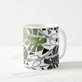 Mug ciseaux feuilles de monstera impression tropicale  (Devant droit)
