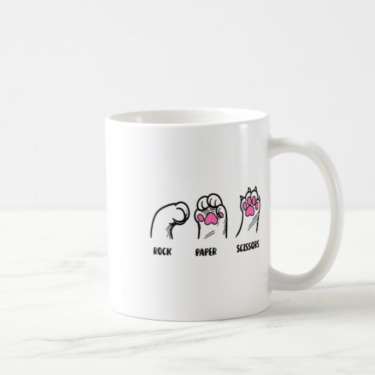 Mug Ciseaux Papier Rocher Paquets de chat Drôle Amoure (Droite)