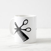 Mug ciseaux peints de coiffure noire (Devant gauche)