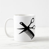 Mug ciseaux peints de coiffure noire (Gauche)