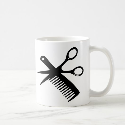 Mug ciseaux peints de coiffure noire (Droite)