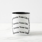 Mug citaat "Create Your Life" - Inspiratie en m Mok (Midden)