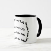 Mug citaat "Create Your Life" - Inspiratie en m Mok (Voorkant rechts)