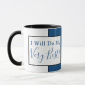 Mug Citation Affirmation Moderne Simple Cute Bleu Noir (Gauche)