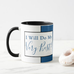 Mug Citation Affirmation Moderne Simple Cute Bleu Noir