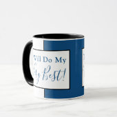 Mug Citation Affirmation Moderne Simple Cute Bleu Noir (Devant gauche)