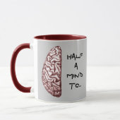 Mug Citation amusante à moitié un café cerveau (Gauche)