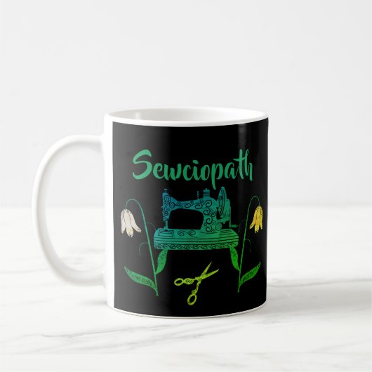 Mug Citation amusante de Sewciopath dans la machine à (Gauche)