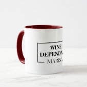 Mug Citation amusante d'une femme dépendante du vin mo (Devant gauche)