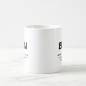 Mug Citation amusante ENTJ MBTI avec du café en texte (Centre)