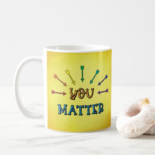 Mug Citation amusante et colorée d'inspiration - Vous  (Avec donut)