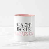 Mug Citation amusante noire et rose moderne (Centre)