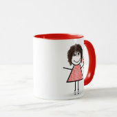 Mug Citation avec une fille en bâtonnets (Devant droit)