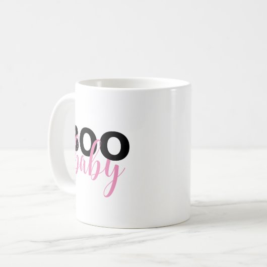 Mug Citation Bébé Chic Pink Black Boo (Devant gauche)