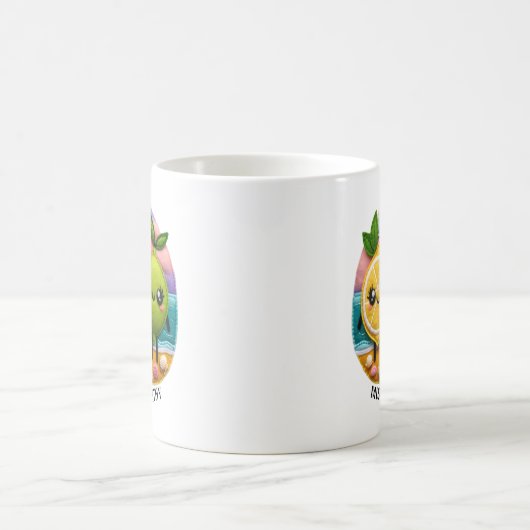 Mug Citation BFF mignonne Caractères citron et chaux C (Centre)